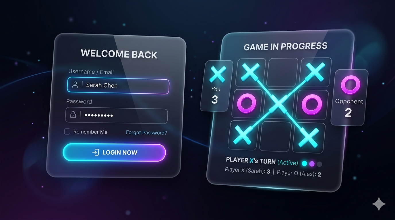 Tic Tac Toe Login Game